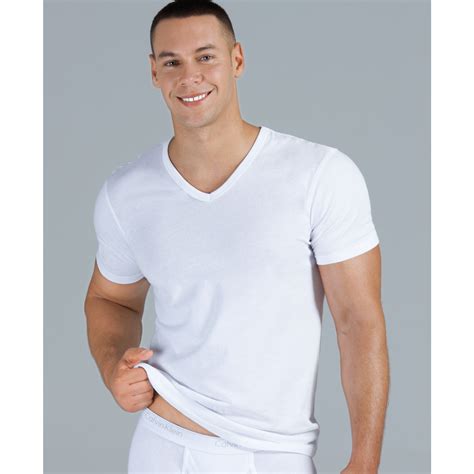 calvin klein white v neck t shirt cheap|calvin klein v neck slim.